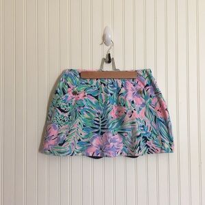 Lilly Pulitzer pink blue green tropical print Madison skort size M EUC